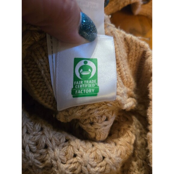 J Crew Sandy Beach Turtleneck Cotton Poncho Sweater L/XL Minimalist - Picture 6 of 10